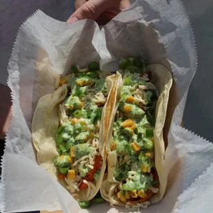 Sweet Potato Taco, corn, green onion, cilantro lime sauce