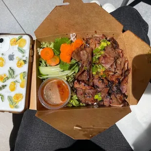 Bun Thit Nuong with iPhone for scale. Portion size is average.