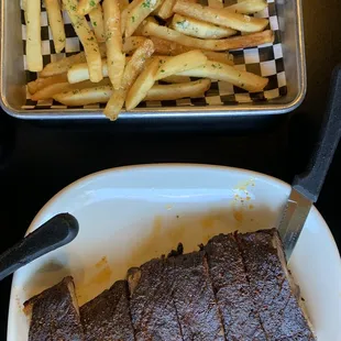 Ribs with a side of Garlic Fries