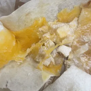 the inside of a burrito