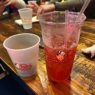 Regular drink compared to their &quot;60 oz skull head&quot; drink $30it&apos;s all ice and the redbull can that it came with filled it all up