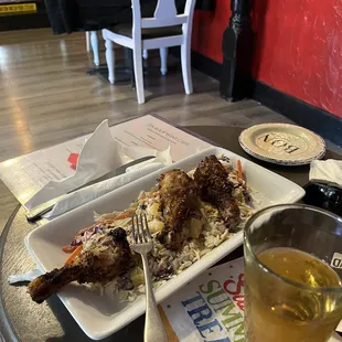 Bourbon chicken and a smokey coleslaw