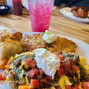 Veggie Pesto with a Prickly Pear Margarita