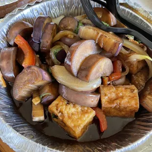 Eggplant basil with tofu