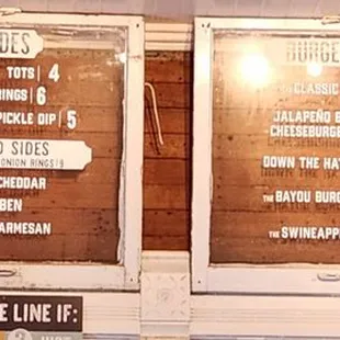 Menu above front register