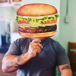 They give you these burger heads lol I used it as a fan but great photo op