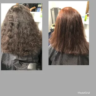 All over lighter color and long Aline cut