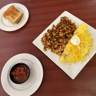 Taco Omelette with wheat toast