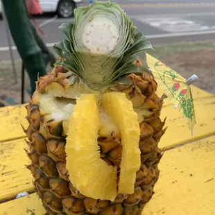 1. Whole Pineapple with boba