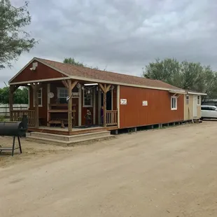 a small building with a porch