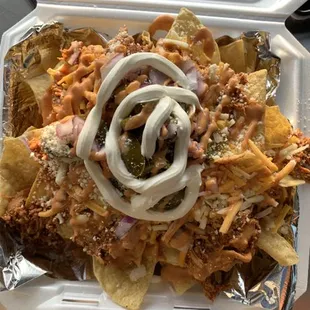 Chipotle pulled pork Nachos