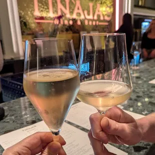 After-dinner cava and riesling