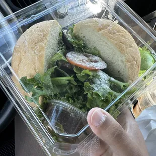 Tacchino sandwich with side salad