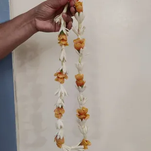 Tuberose and Royal Ilima lei for our church secretary, Tina... From Tina&apos;s Lei Shop... So appropriate!