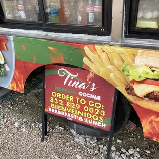 a sign for a food truck