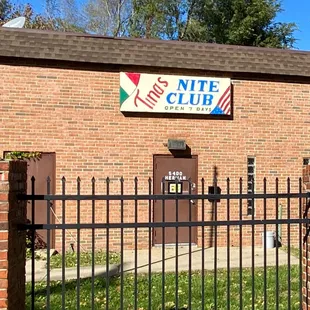 the entrance to the nite club