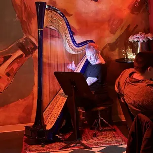 Harpist at Marrying Flavors event