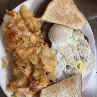Meatloaf breakfast platter