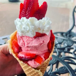Strawberry Ice Cream Cone