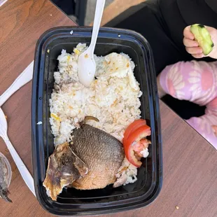 Bangsilog with garlic rice