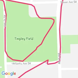3-mile walk/jog. Tingley Park has a kool trail around its perimeter