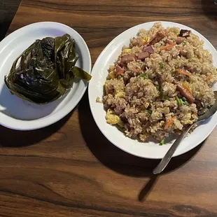 Spam fried rice &amp; laulau
