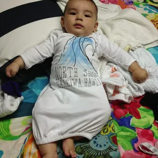 This is our "big wave" sleeping gown...hand painted...