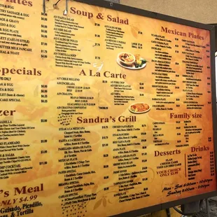 Outside menu