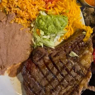 Huge Delicious Rib-Eye Steak Ranchero Plate
