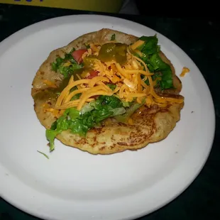 Puffy taco with ground beef