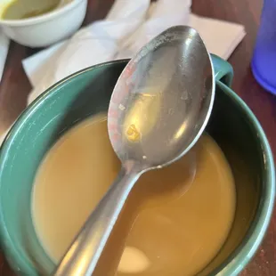 They tried to give me a new mug of coffee and put a dirty spoon in it