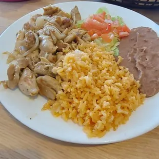 Chicken fajita plate