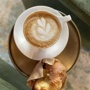 Cappuccino and blueberry muffin