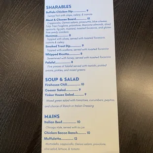 Food menu