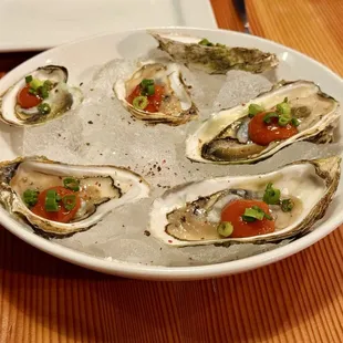Raw oysters