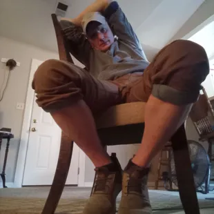 a man sitting on a chair