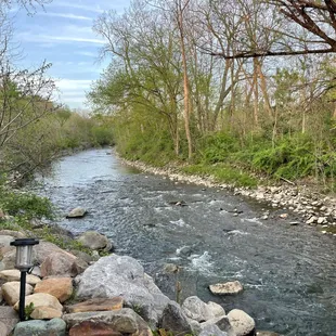 The view from the tables is excellent - you feel as though you&apos;re literally on the bank of the creek.