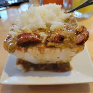 My cup runneth over with deliciously spicey gumbo.