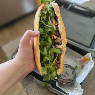 Bahn-Mi fusion ribeye sandwich