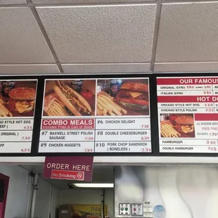 menus and prices