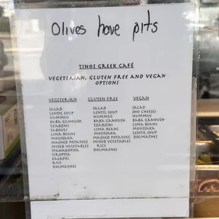 Vegetarian options