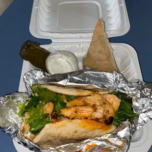 Chicken wrap with 2 sides