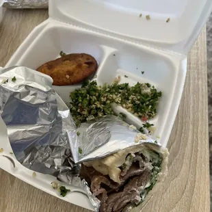 Gyro Wrap with 2 Sides (Falafel and Tabouli)