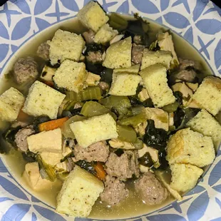 Bowl of Italian Wedding Soup.  They do not skimp on ingredients