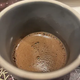 a cup of coffee on a table
