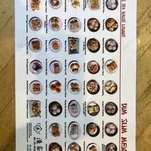 a menu for a restaurant