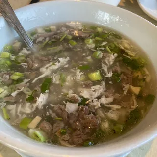 Minced Beef with Cilantro Soup