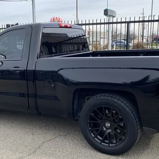 20% over factory tinted back window and 20% on sides, ceramic.