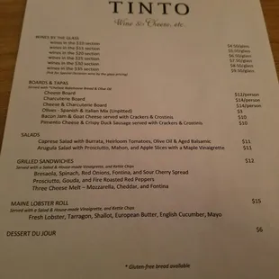 menu