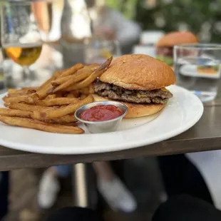 Burger and fries
